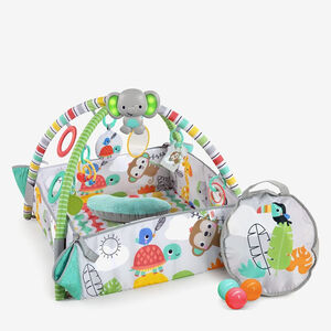 Tapis d'éveil 5 en 1 avec piscine à balles tropical 