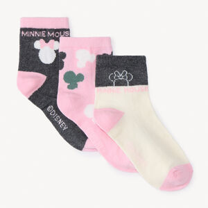 Lot de 3 paires de chaussettes normales Minnie Disney pour fille  