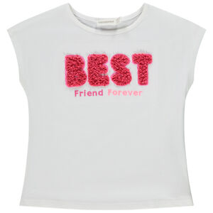 T-shirt manches courtes avec broderie et pétales 3D pour fille 