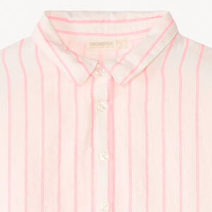 Chemise manches courtes en toile à rayures pour fille 