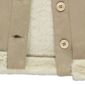 Manteau en suédine à capuche ludique ourson pour bébé fille 