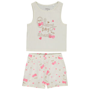 Set pyjama court 2 pièces motifs cerises fille 