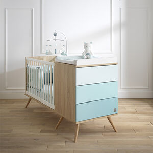 Lit combiné évolutif Seventies 60 x 120 cm - Bleu 