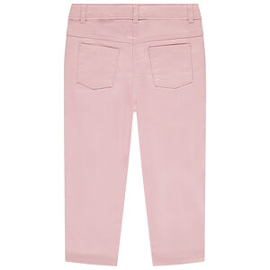 Pantalon uni en twill avec poches pour bébé fille 