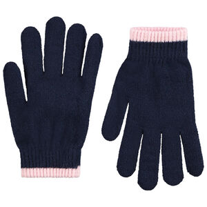 Gants en tricot uni pour fille 