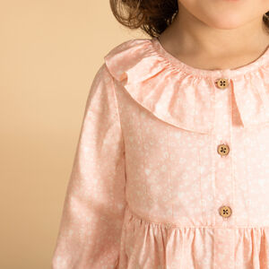 Robe manches longues imprimé tacheté pour bébé fille 