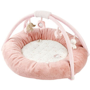Tapis d'éveil pouf avec arches - Fanfan - Rose - Diamètre 90 cm 