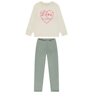 Ensemble 2 pièces en molleton avec print fantaisie pour fille 