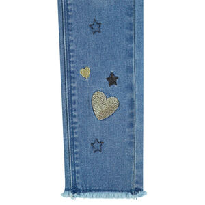 Jean skinny avec coeurs en sequins pour fille 