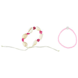 Lot de 2 bracelets avec fleurs fantaisies pour fille  