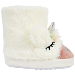 Chaussons bottes à fausse fourrure licorne pour fille 