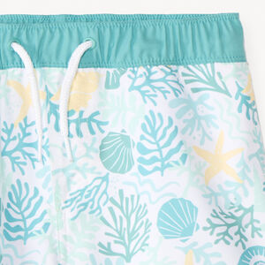 Short de bain motifs fantaisie coquillages pour garçon 