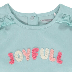 T-shirt manches longues patch appliqué bouclettes pour bébé fille 