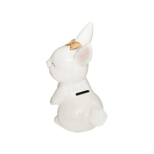 Tirelire lapin dolomite Rose et Lili 22 cm 