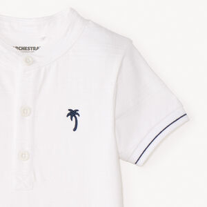 Polo manches courtes col mao broderie palmier pour bébé garçon 