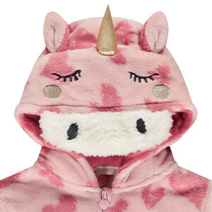 Surpyjama en sherpa avec capuche licorne et imprimé pour fille 