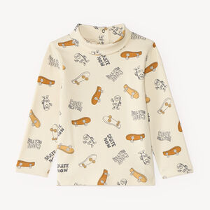 Sous-pull col montant bébé garçon motif skateboard 