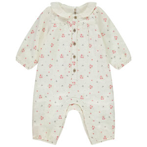 Combinaison longue imprimé fleuri pour bébé fille 