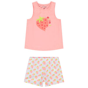 Pyjama avec débardeur et short imprimés fraises 