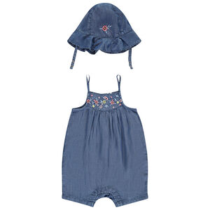 Ensemble 2 pièces effet jean avec charlotte pour bébé fille 