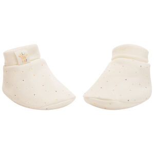 Chaussons en interlock imprimé pois pour bébé 