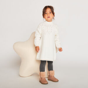 Robe manches longues en tricot uni pour bébé fille 