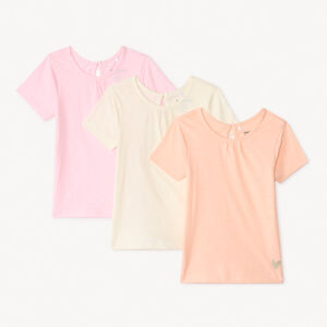 Lot de 3 t-shirts manches courtes unis pour bébé fille 