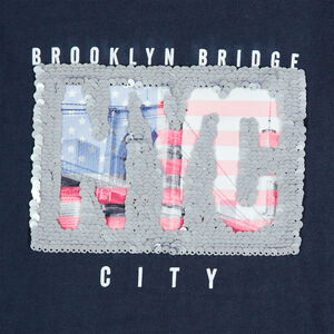 T-shirt manches longues en coton bio à sequins pour enfant garçon 