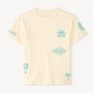 T-shirt manches courtes oversize print et broderie fantaisie pour garçon 