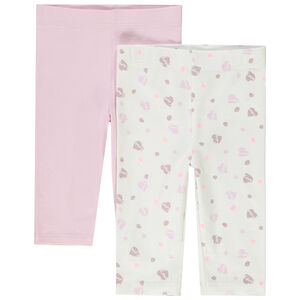 Lot de 2 corsaires uni et imprimé pour bébé fille 