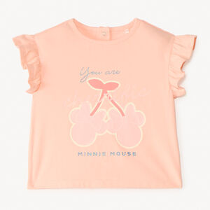 T-shirt manches courtes volanté Minnie Disney pour bébé fille 