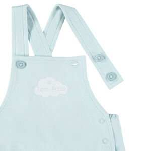 Ensemble t-shirt manches courtes et salopette bleue en coton 