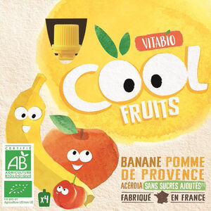 Gourdes sucrées Cool Fruits de Banane et Pomme 4x90g 