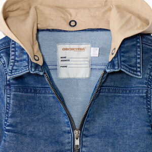 Veste worker en jean avec capuche amovible pour bébé garçon 