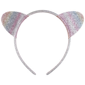 Serre-tête chat multicolore en glitter pour fille 