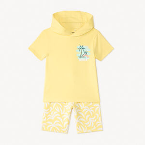 Ensemble 2 pièces t-shirt à capuche + short imprimé fantaisie pour garçon 