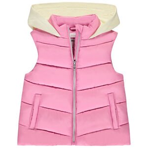 Doudoune sans manches à capuche molleton pour fille 