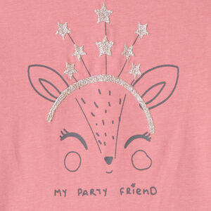 T-shirt manches longues à broderie dorée pour bébé fille 