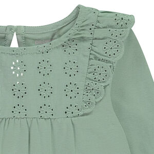 T-shirt manches longues à broderie anglaise pour bébé fille 