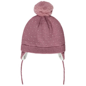 Bonnet en tricot avec pompon pour bébé fille 