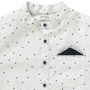 Chemise manches longues imprimée avec faux mouchoir pour garçon 