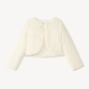Gilet boléro en fausse fourrure détail nœud pour fille 