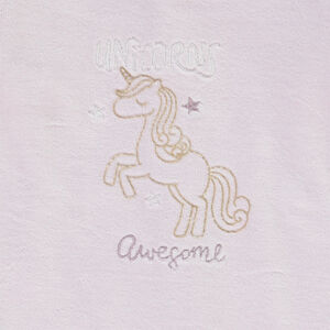 Dors-bien en velours broderie licorne pour bébé fille 