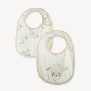 Lot de 2 bavoirs mouton fantaisie pour bébé  
