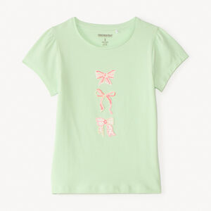 T-shirt manches courtes design fantaisie en perles pour fille 