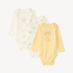 Lot de 3 bodies manches longues bébé Winnie l'Ourson  
