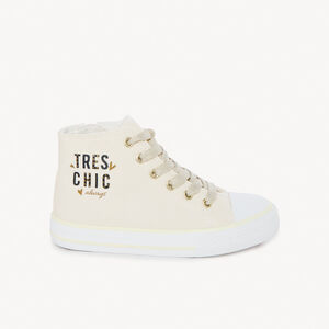 Baskets montantes en toile avec zip fille 
