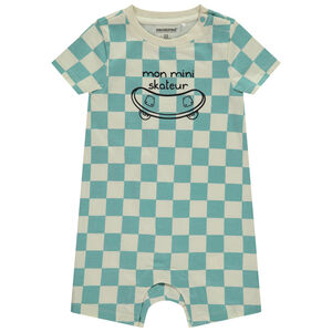 Combishort imprimé damier et print skate pour bébé garçon 