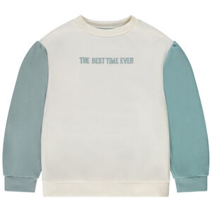 Sweat effet color block avec broderie pour fille 