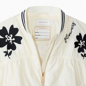 Bombers en toile effet froissé à fleurs pour fille 